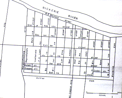 Map of Nieuw Nickerie